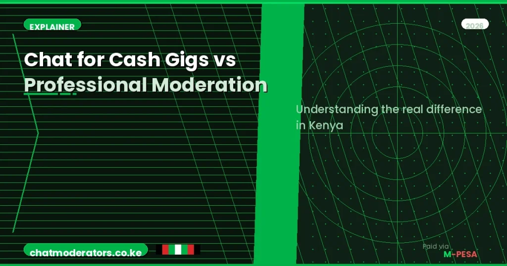 The Difference Between Chat for Cash Gigs and Professional Moderation Jobs in Kenya